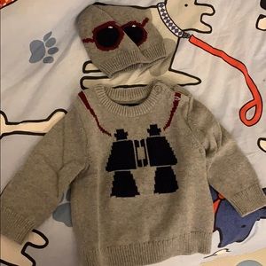 Like new sweater with matching hat